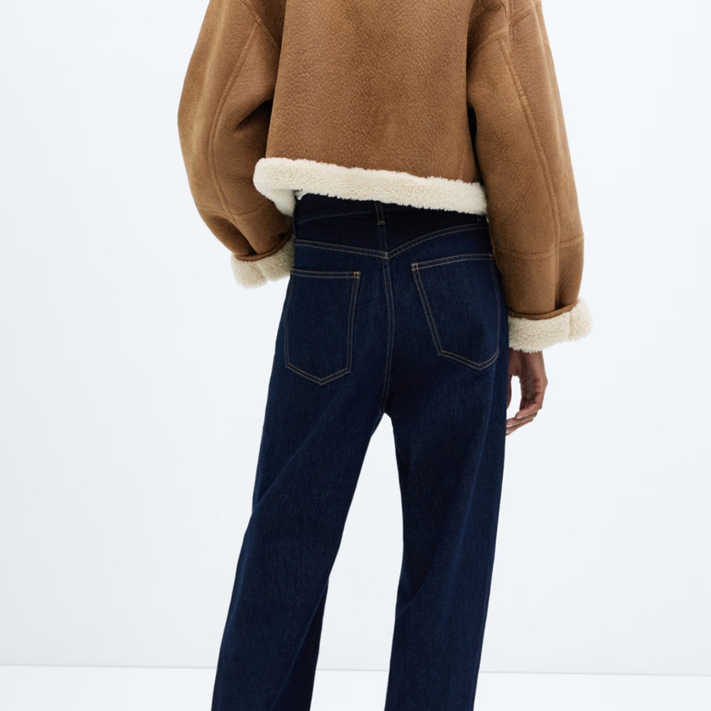Mango Brown Bomber Jacket with White Trim - Picture 2 of 10